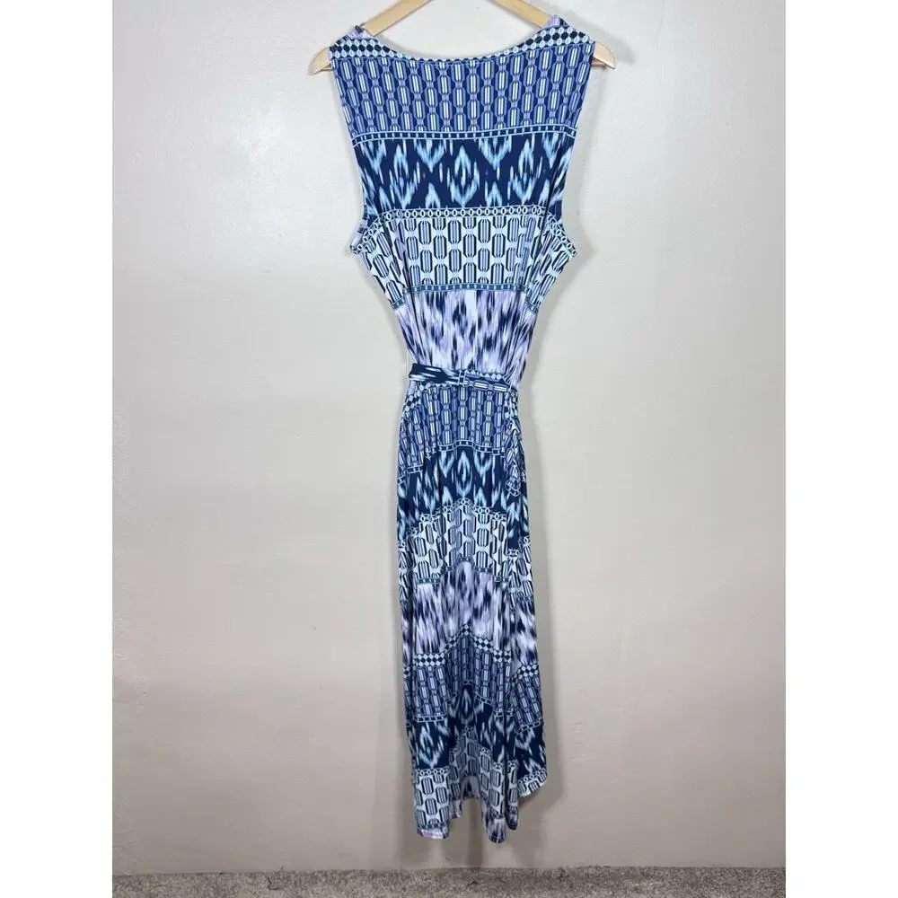 Lane Bryant Womens Plus Size Midi Dress 18/20 Belted High-Low Boho Stretch - Picture 8 of 13
